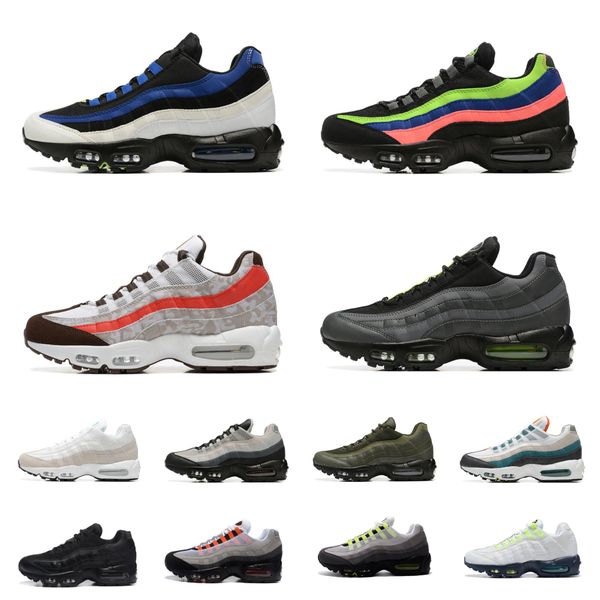 

mens 95 airmaxs running shoes max 95s triple black white air neon greedy solar red sneakers 20th anniversary ultra olive blue reflective des
