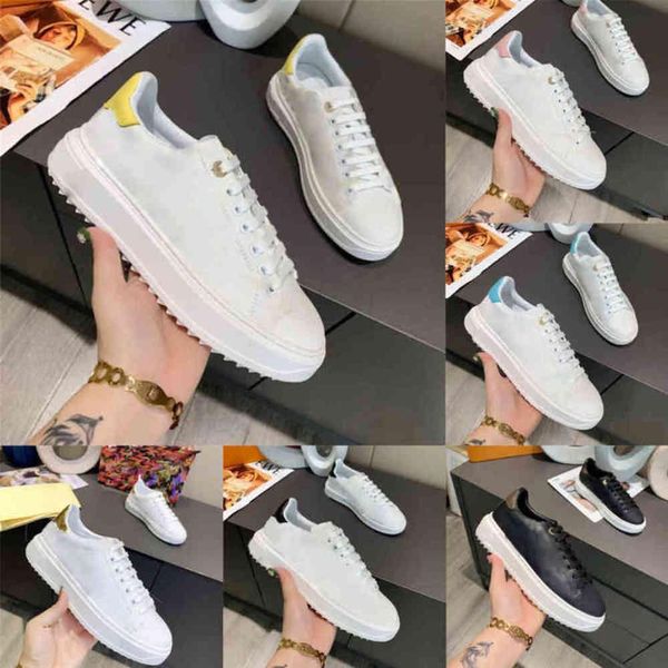 

2022 designer mens women casual shoes genuine leather sneakers time out increase platform trainers ou louiseity lvs viutonity usqd, Black