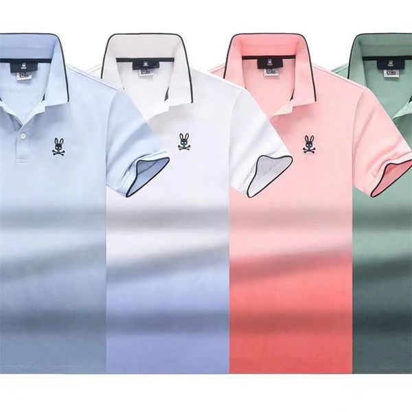 

2023 summer new gradient tie-dyed skull rabbit embroidered polo casual versatile, White;black