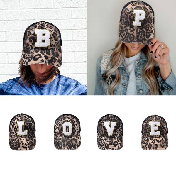 

ball caps fashion leopard embroidered 26 letters baseball cap men women hip hop hat summer breathable mesh sun hats for 230211, Blue;gray