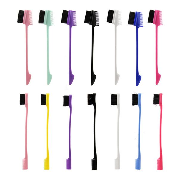 

hair brushes 100pcs lot edge control double sided comb styling set 230211, Silver