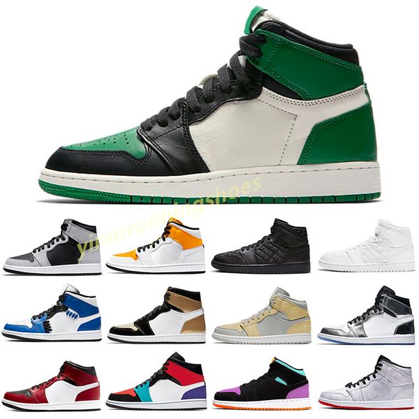 

university blue 1 og basketball shoes jumpman 1s high dark mocha unc light smoke grey hyper chicago patent bred royal toe men women trainers