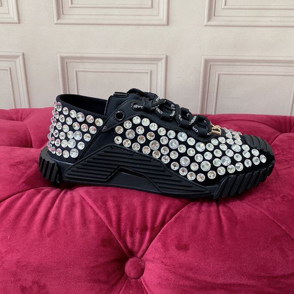 

designer flat sneaker virgil trainer casual shoes denim canvas leather white green red blue letter overlays 0722, Black