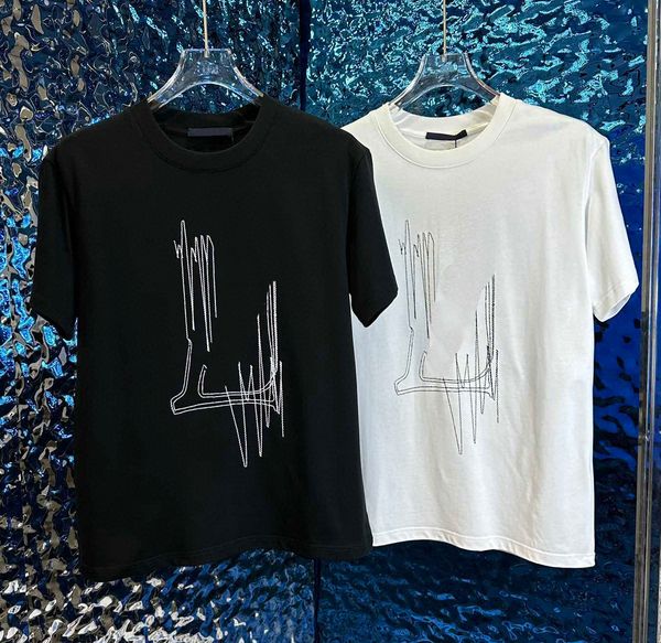 

designer mens t shirt casual summer man womens trend tees letter embroidery classic short sleeves tshirt luxury men superior quality clothes, White;black