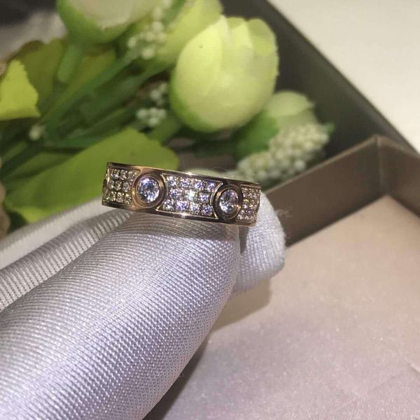 

with box ring stones couple 18k gold lovers ring diamond ring titanium steel rings, Silver