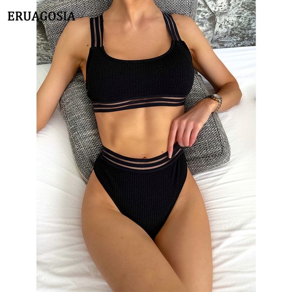 

mesh black bikinis swimsuit women swimwear 2023 bikini set push up female bathing suit high cut beachwear biquinis