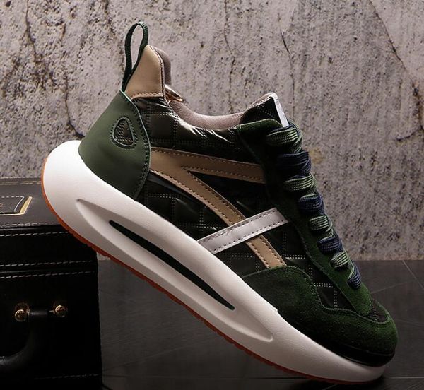 

designer men platform shoes casual air cushion shoe charm mix color rock flats lace-up loafers travel sports walking sneakers zapatos hombre, Black