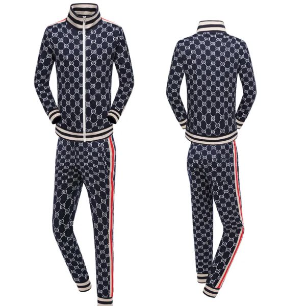 

ggsity lvsity new men tracksuit sweat suits sports suit men hoodies jackets tracksuits jogger suits jacket pants sets men jacket sporting ov, Gray