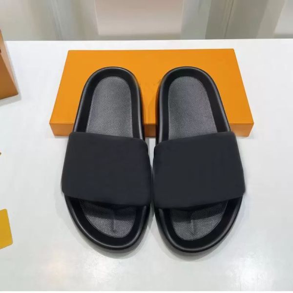 

beach slippers men flat lazy designer cartoon big head flops leather mens slides l bath women shoes lady sandals shoes large size 35-42 with, Black