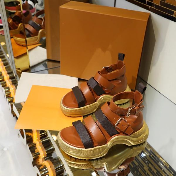

sporty chunky lvity archlight sandals brand sports sandal women men platform beach shoes ankle buckle strap gvdb, Black