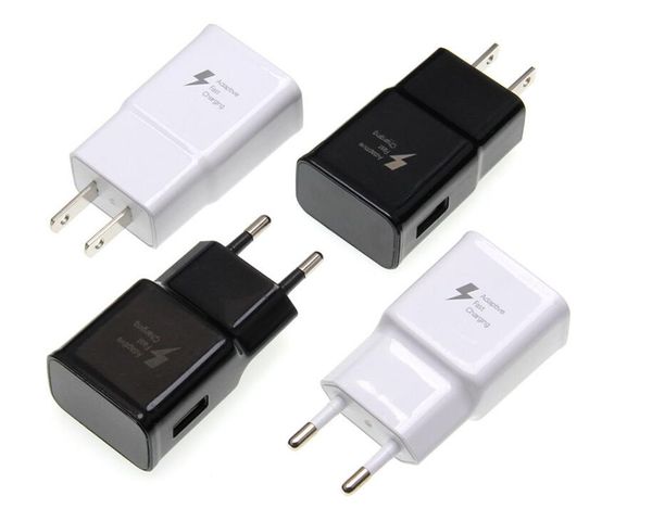 

Fast Charger USB Wall Quick Chargers 5V 2A Adaptive Fast Charging US EU Plug For Samsung Galaxy S20 S10 S9 S8 S6 Note 9 10 Home Traval Adapter Original Quality