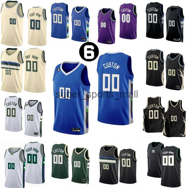 

custom printed 2022-23 new basketball jerseys antetokounmpo middleton holiday lopez connaughton allen mamukelashvili beauchamp matthews ingl, Black;red