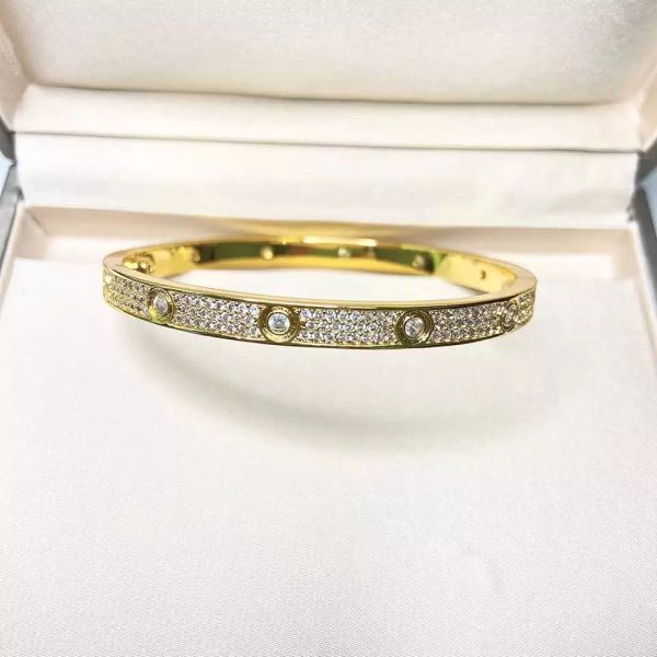 

classic designer gold cuff bracelet jewelry female s screwdriver thin design rose gold diamond love bracelet wedding engagement screw bracel, Black