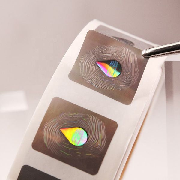 

custom made colorful lens pattern 3d custom hologram sticker with fingerprint texture background