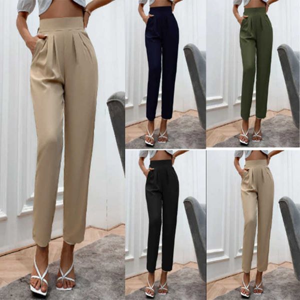 

women's pants capris women's plain casual trousers t230210, Black;white