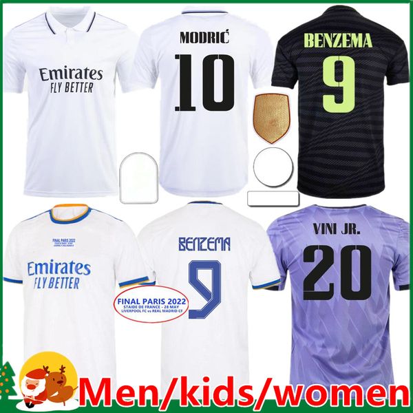 

benzema soccer jerseys 22 23 football shirt vini jr tchouameni camavinga alaba asensio modric rodrygo fourth 2022 2023 real madrids men, Black;yellow