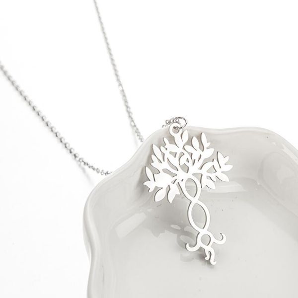 

10pcs celtic family tree of life necklace with infinity infinite forever love sign stainless steel lucky number 8 dna shape pendant chain ch, Silver