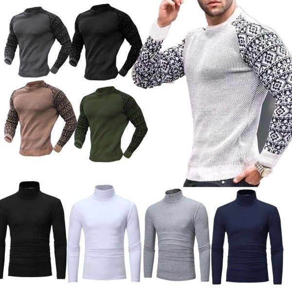 

mens stylish print pullover round neck waffle casual long sleeve t-shirts, White;black