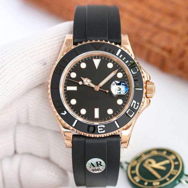

ar factory quality mens watches yacht style 40mm silver dial master eta automatic sapphire glass classic model folding wristwatch super lumi, Slivery;brown