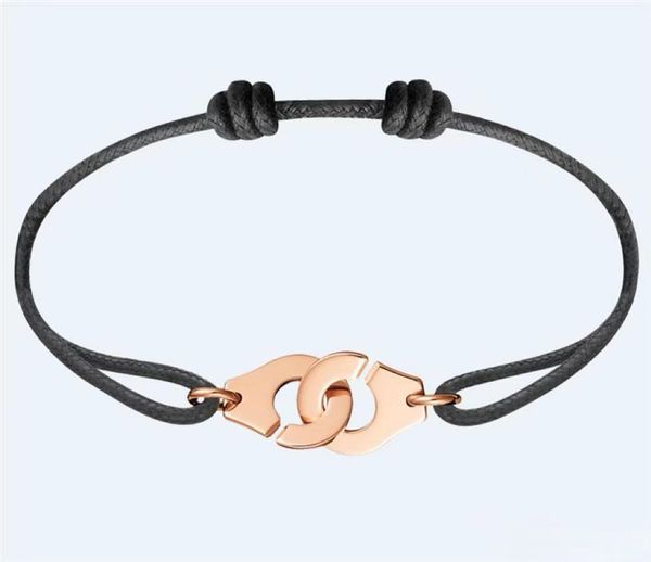 

france jewelry bracelet for women fashion jewelry 925 sterling silver rope handcuff bracelet menottes, Golden;silver