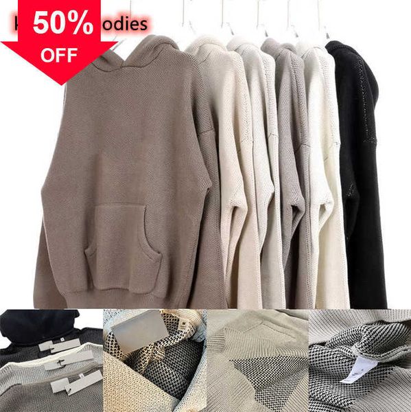 

283n loose mens designer hoodies ess knits hooded sweaters men women hoodie sweatshirt essenntials, Black