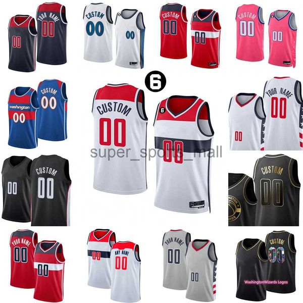 

custom 2023 new season printed basketball jerseys porzingis barton kuzma morris nunn avdija kispert gafford todd gill davis gibson wright be, Black;red