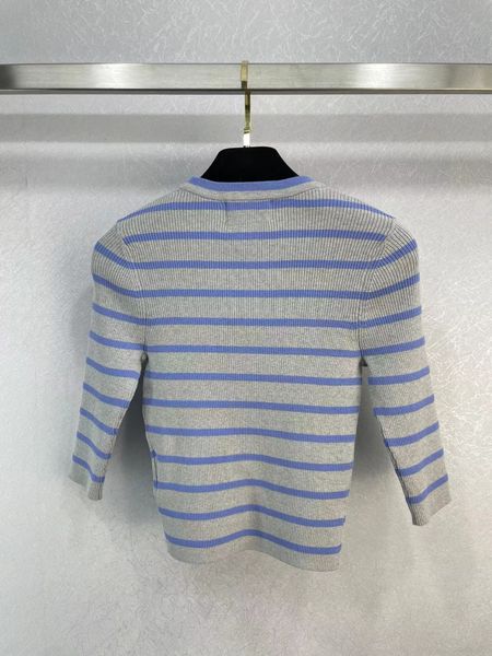 

women's knits tees 2023 spring summer o neck short sleeve high end jacquard pullovers women's designer sweater 0212-4, White