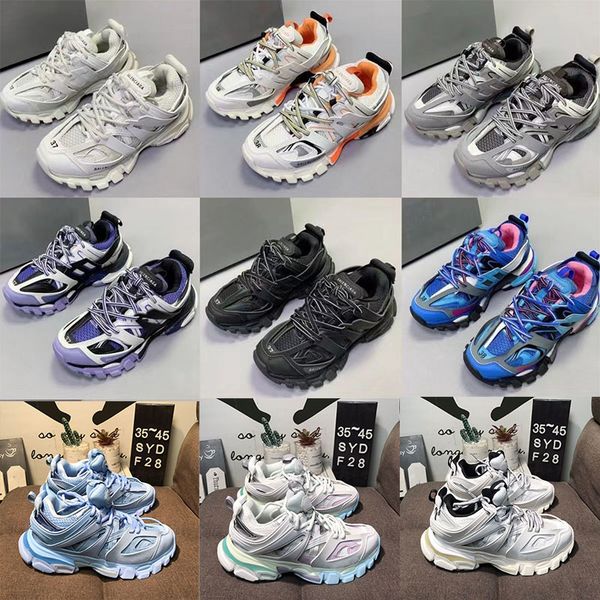 

leisure shoes and sports shoes luxury designer track and field men's thick white black purple nylon printed leather triple s belt katia