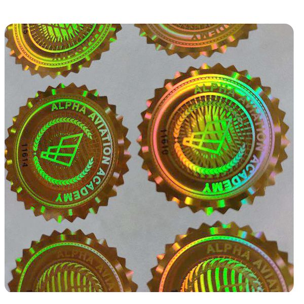 

hologram sticker label with serial number custom reflection rainbow 3d holographic sticker label