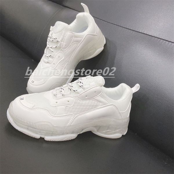 

triple s designer shoes men luxury sneaker women leather casual shoe low lace up flat sneakers with clear sole b9
