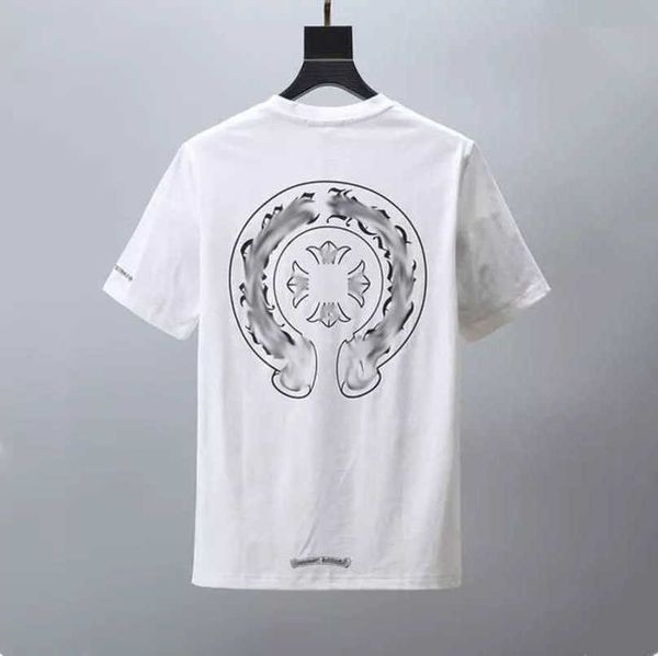 

luxury men's fashion brand t shirt couple tees men women t-shirts sweatshirts sanskrit letter short sleeve horseshoe tshirt classic te, White;black