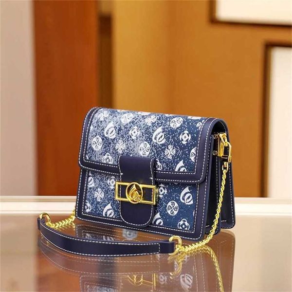 

60% off handbags online usa chain women's blue old flower small square summer new leisure single shoulder diagonal bag