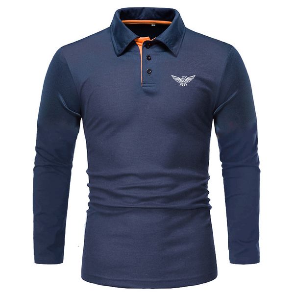 

men's polos autumn fashion slim fit long sleeve shirts personality sport casual print . 230211, White;black
