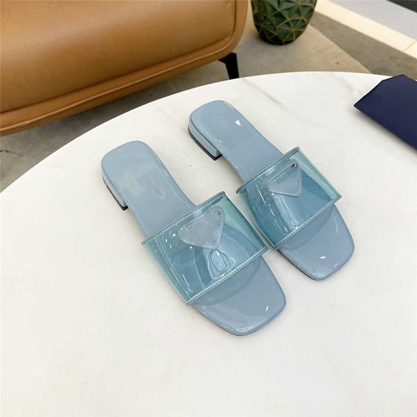 

prad slippers 2023 fashion luxury design summer pradity men and women flat shoes thick sole leather rubber letter casual cartoon slippers 03, Black