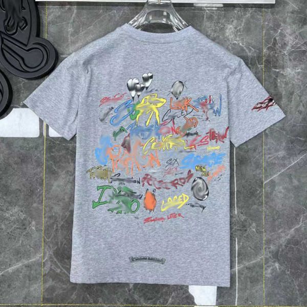 

fashion luxury men's brand t shirt tees men women sanskrit letter couple t-shirt sweatshirt horseshoe flower short sleeve polos cross, White;black