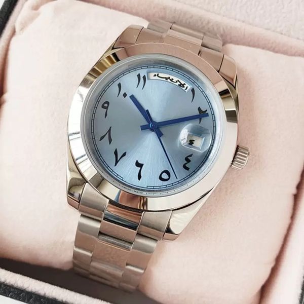 

with original box luxury wristwatch 218238 218206 218235 41mm diamond bezel arabic dial stainless steel bracelet automatic mens wristwatch m, Slivery;brown