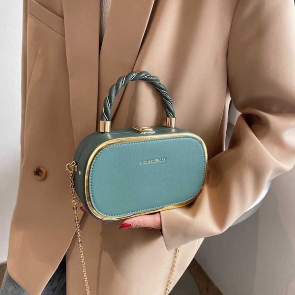 

retro box leather bag for women handbag and purses 2023 new fashion chain ladies shoulder messenger female tote hand