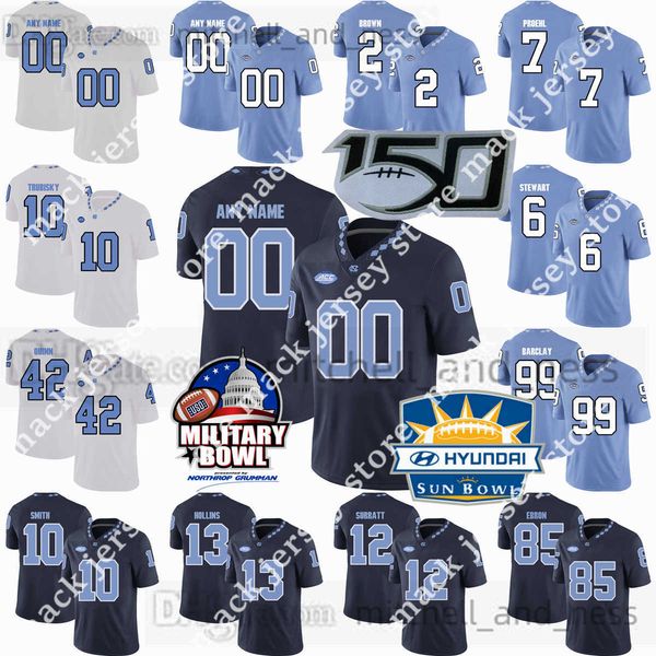 

custom s-6xl ncaa football jersey north carolina tar heels 2 dyami brown 8 myles murphy 3 antoine green 10 drake maye 7 sam howell 19 ty, Black