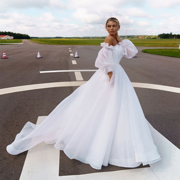 

party dresses design simple boat neck detachable puff sleeve zipper pleats aline wedding dress bridal gowns vestido de noiva custom made 230, White;black
