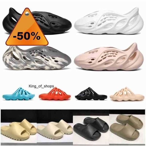 

2023 slides yeesys kanyes foam slippers rubber mx resin desert sand black white red earth brown women mens soot core pure enfora graffiti
