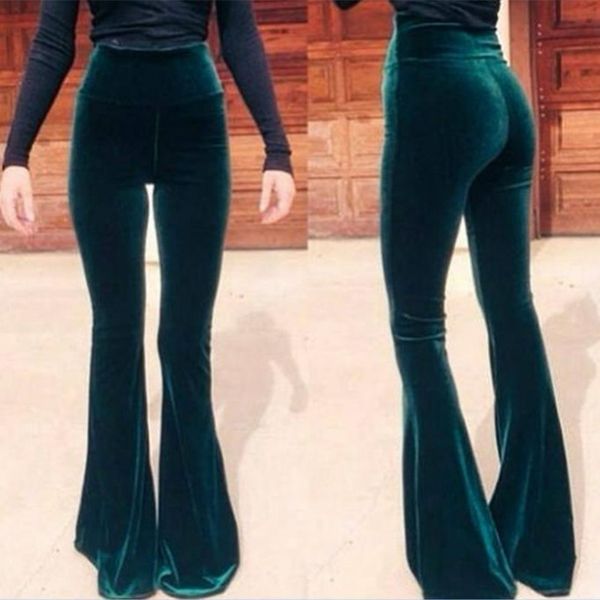 

women s pants flared trousers cross autumn high waist stretch plus size solid color fashion casual ladies flare bottoms 230213, Black;white