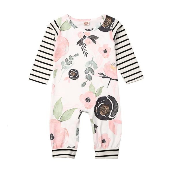 

jumpsuits citgeett spring born baby girl boy kid flower striped romper long sleeves jumpsuit autumn winter clothes 018m 230213, Blue