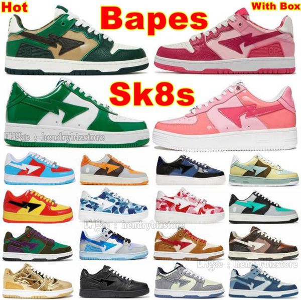 

bapestas coral colorways green grey bapestras running shoes mens womens sk8 stas paste orange nostalgic patent leather blue white camo combo