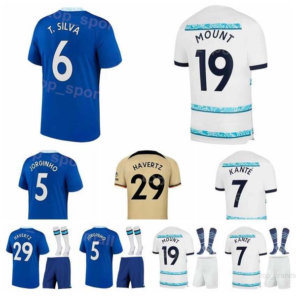 

man youth fc soccer 19 mason mount jersey set 6 thiago silva 17 raheem sterling 29 kai havertz 10 christian pulisic 16 edouard mendy footbal, Black