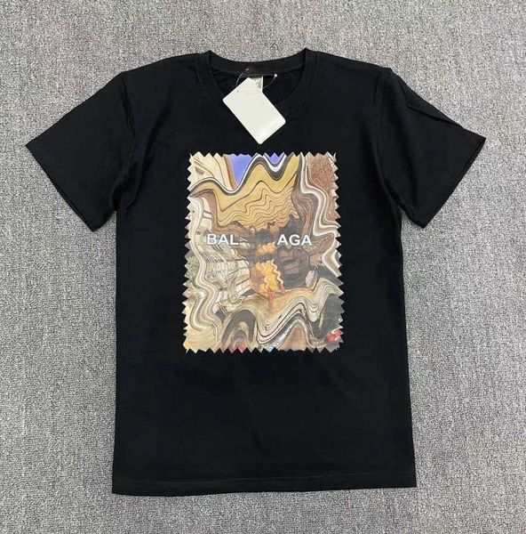 

designer fashion brand t-shirt balencigas women summer net red fried street lovers men and women same round neck cotton versatile short slee, White;black