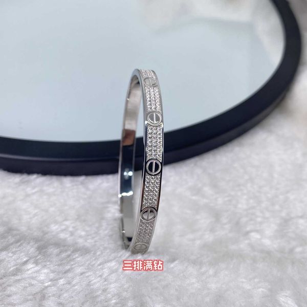 

designer carti bracelets diamond charm love bracelet women juste luxury bangles s925 sterling silver full diamond bracel, Golden;silver