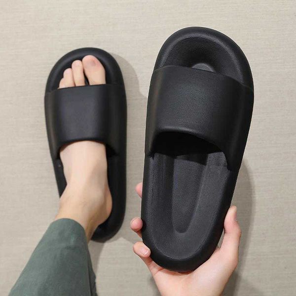 

slippers dome cameras new cloud soft eva slippers couple home outdoor slipper summer beach bedroom shoes ladies flip flops thick bottom j230, Black