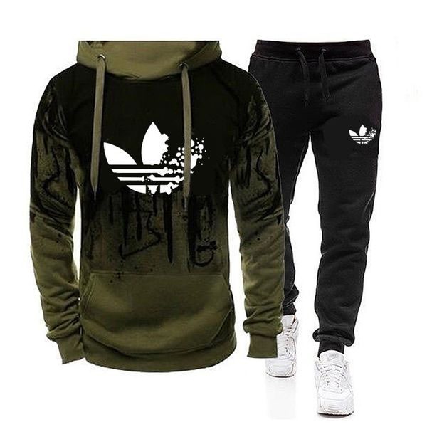 

tracksuit sweat hoodie autumn winter clothes mens fashion tracksuits jogger suits jacket pants sets, Gray