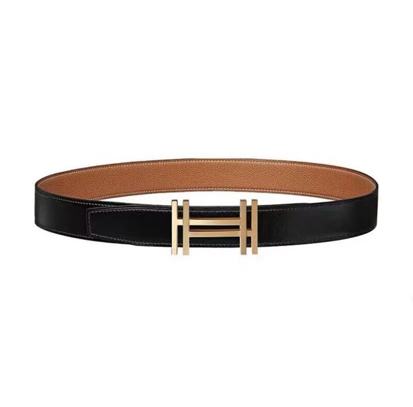 

high-end h togo leather belts for mens and womens designer luxury letter buckle belt fashionable men charm decoration38-35 mm h135, Black;brown