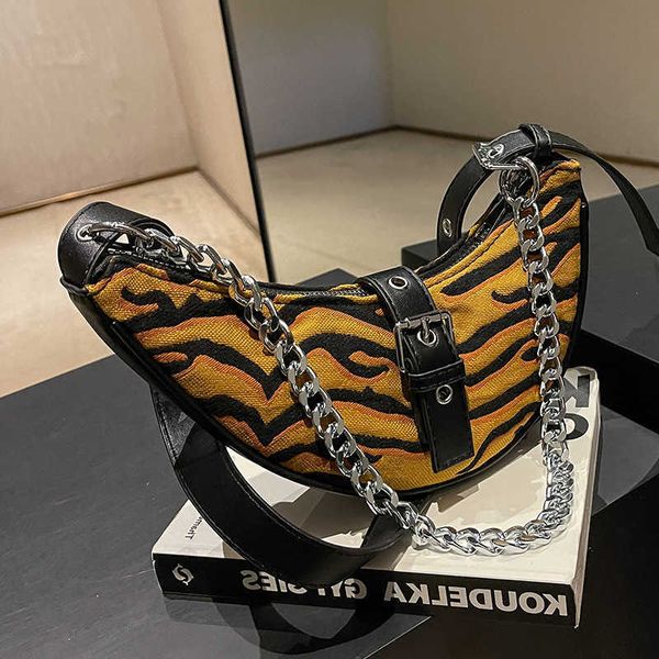 

leopard women crescent shaped waist bag female phone purses ladies crossbody shoulder bags small chain fanny packs